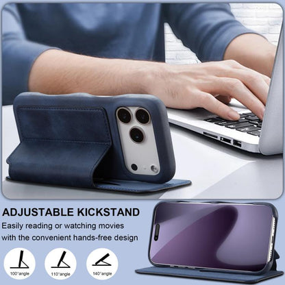 For iPhone 17 Pro Max LC.IMEEKE Hon Ancient Series Flip Leather Phone Case(Blue) - iPhone 17 Pro Max Cases by LC.IMEEKE | Online Shopping UK | buy2fix