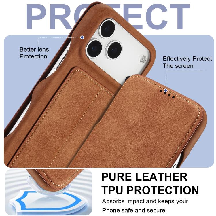 For iPhone 17 Pro Max LC.IMEEKE Hon Ancient Series Flip Leather Phone Case(Brown) - iPhone 17 Pro Max Cases by LC.IMEEKE | Online Shopping UK | buy2fix