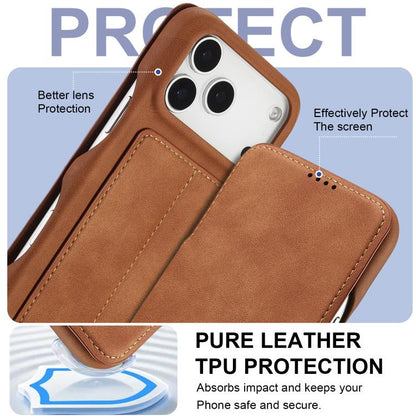 For iPhone 17 Pro Max LC.IMEEKE Hon Ancient Series Flip Leather Phone Case(Brown) - iPhone 17 Pro Max Cases by LC.IMEEKE | Online Shopping UK | buy2fix