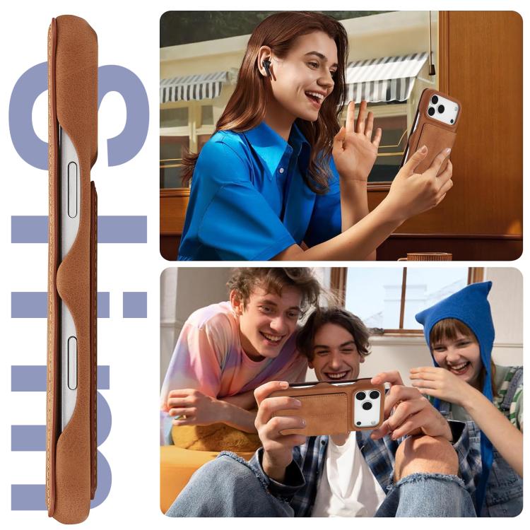 For iPhone 17 Pro Max LC.IMEEKE Hon Ancient Series Flip Leather Phone Case(Brown) - iPhone 17 Pro Max Cases by LC.IMEEKE | Online Shopping UK | buy2fix