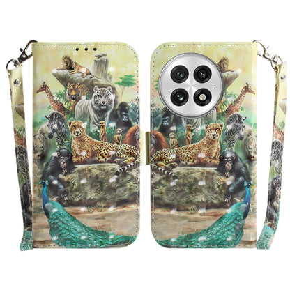For OnePlus 13 3D Colored Flip Leather Phone Case(Zoo) - OnePlus Cases by buy2fix | Online Shopping UK | buy2fix
