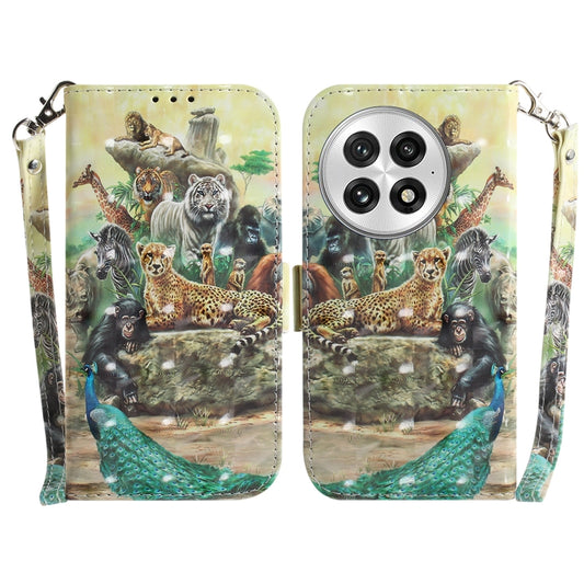 For OnePlus 13 3D Colored Flip Leather Phone Case(Zoo) - OnePlus Cases by buy2fix | Online Shopping UK | buy2fix