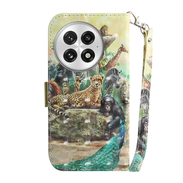 For OnePlus 13 3D Colored Flip Leather Phone Case(Zoo) - OnePlus Cases by buy2fix | Online Shopping UK | buy2fix