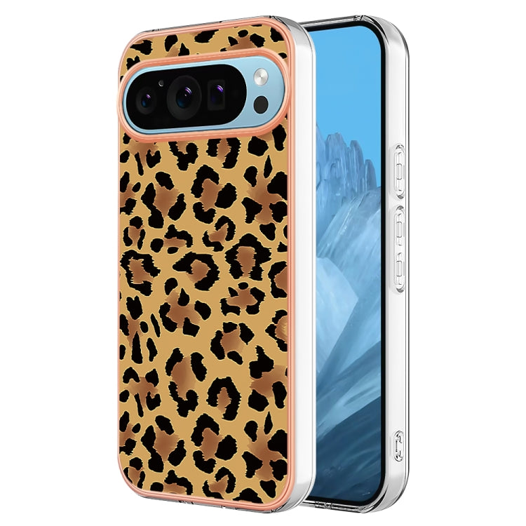 For Google Pixel 9 / 9 Pro Electroplating Dual-side IMD Phone Case(Leopard Print) by buy2fix