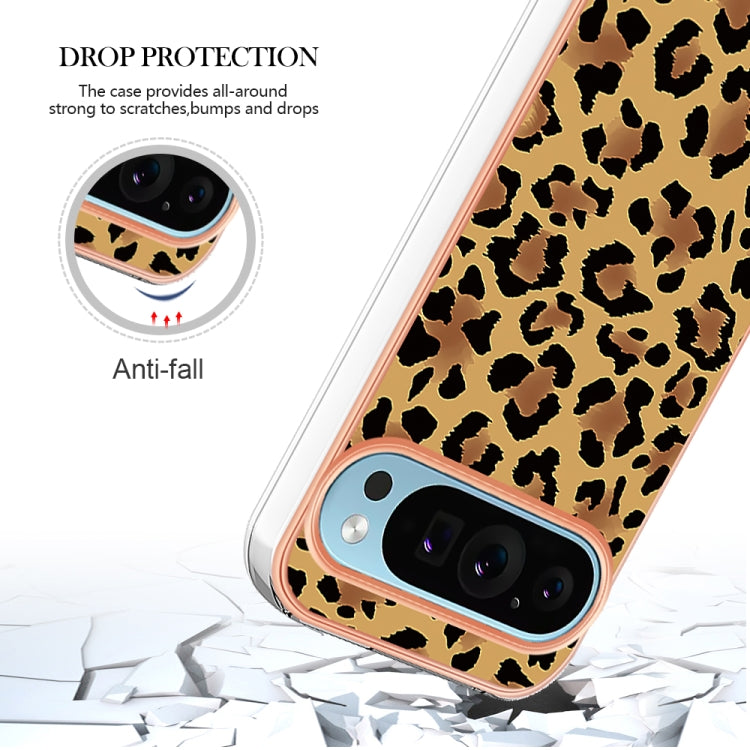 For Google Pixel 9 / 9 Pro Electroplating Dual-side IMD Phone Case(Leopard Print) by buy2fix