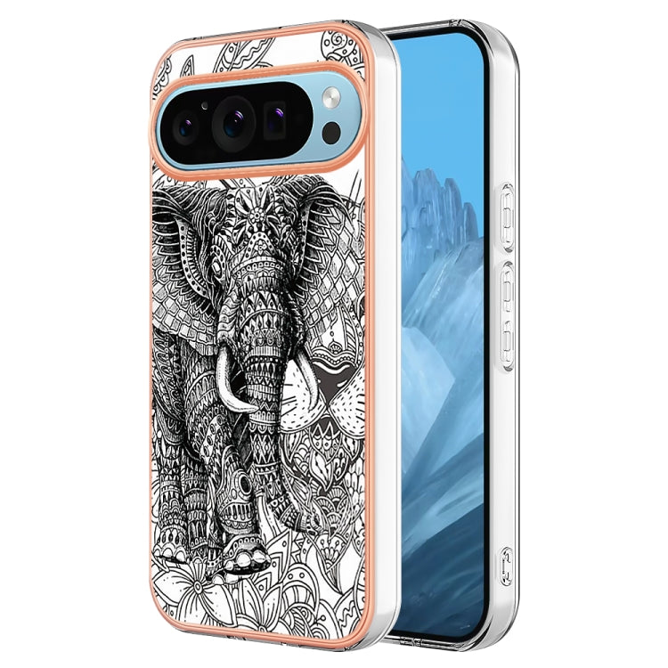 For Google Pixel 9 / 9 Pro Electroplating Dual-side IMD Phone Case(Totem Elephant) by buy2fix