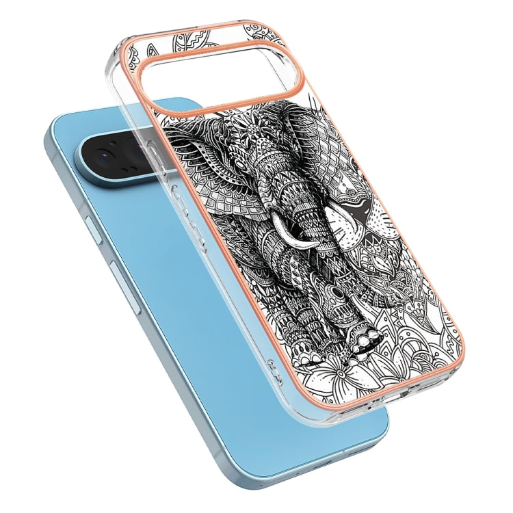 For Google Pixel 9 / 9 Pro Electroplating Dual-side IMD Phone Case(Totem Elephant) by buy2fix