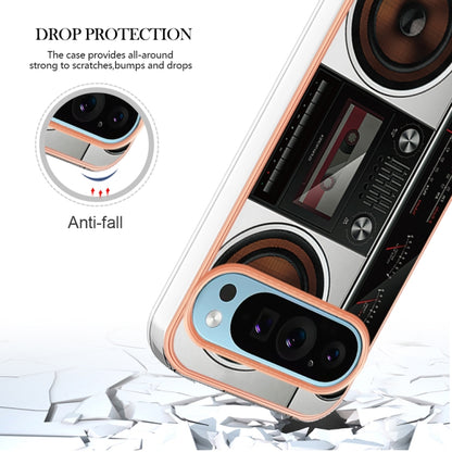 For Google Pixel 9 / 9 Pro Electroplating Dual-side IMD Phone Case(Retro Radio) by buy2fix