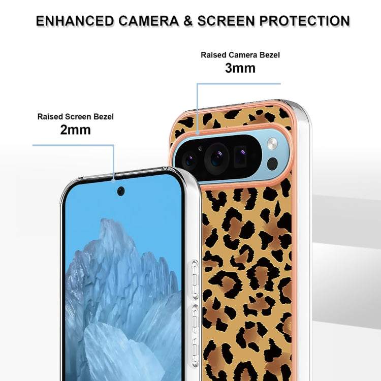 For Google Pixel 9 Pro XL Electroplating Dual-side IMD Phone Case(Leopard Print) by buy2fix