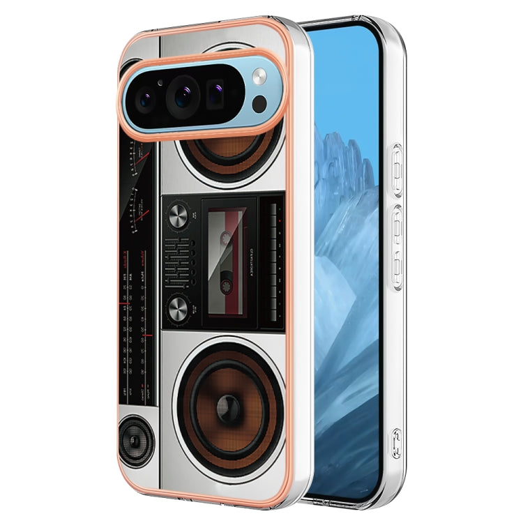 For Google Pixel 9 Pro XL Electroplating Dual-side IMD Phone Case(Retro Radio) by buy2fix