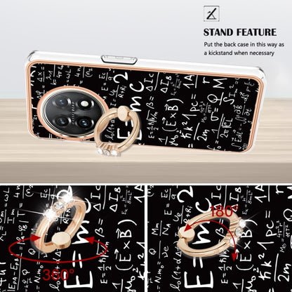 For OnePlus 11 Electroplating Dual-side IMD Phone Case with Ring Holder(Equation) - OnePlus Cases by buy2fix | Online Shopping UK | buy2fix