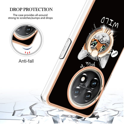 For OnePlus 11 Electroplating Dual-side IMD Phone Case with Ring Holder(Natural Growth) - OnePlus Cases by buy2fix | Online Shopping UK | buy2fix