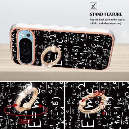 For Google Pixel 9 Pro XL Electroplating Dual-side IMD Phone Case with Ring Holder(Equation) by buy2fix