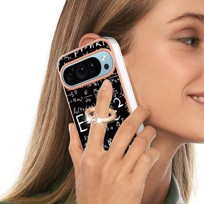 For Google Pixel 9 Pro XL Electroplating Dual-side IMD Phone Case with Ring Holder(Equation) by buy2fix