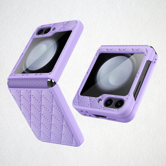 For Samsung Galaxy Z Flip6 Diamond Lattice Hinge Phone Case(Purple) - Galaxy Z Flip6 5G Cases by buy2fix | Online Shopping UK | buy2fix