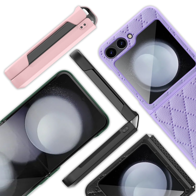 For Samsung Galaxy Z Flip6 Diamond Lattice Hinge Phone Case(Purple) - Galaxy Z Flip6 5G Cases by buy2fix | Online Shopping UK | buy2fix