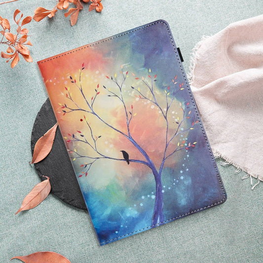 For iPad Pro 11 2025 / 2024 Sewing Litchi Texture Smart Leather Tablet Case(Oil Painting Tree) by buy2fix
