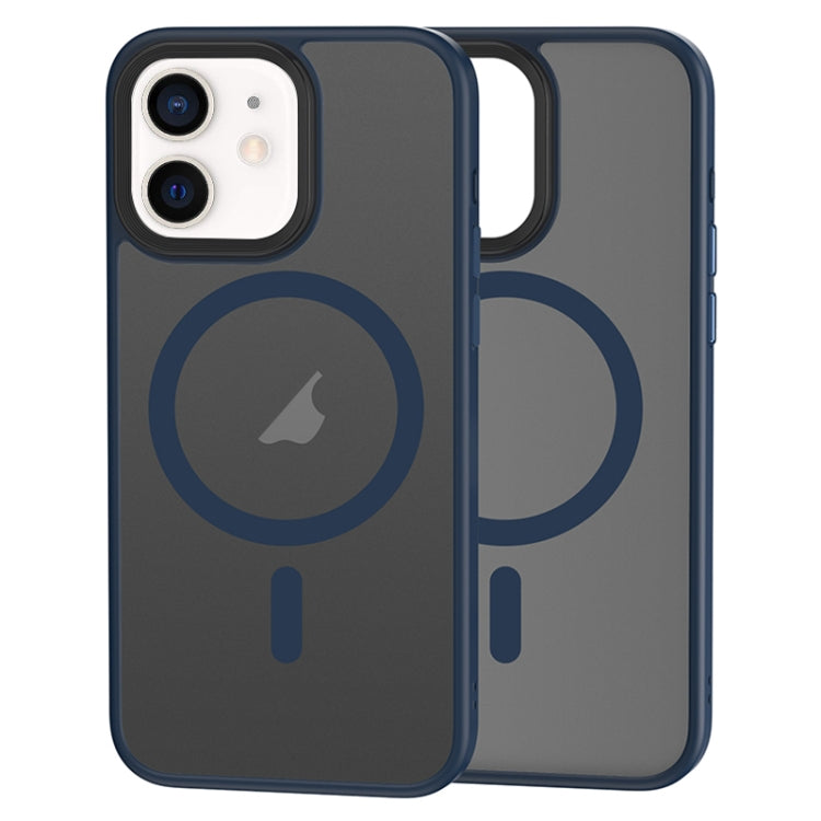 For iPhone 12 / 12 Pro Brilliant Series MagSafe Micro-frosted Anti-fingerprint PC Phone Case(Dark Blue) by buy2fix