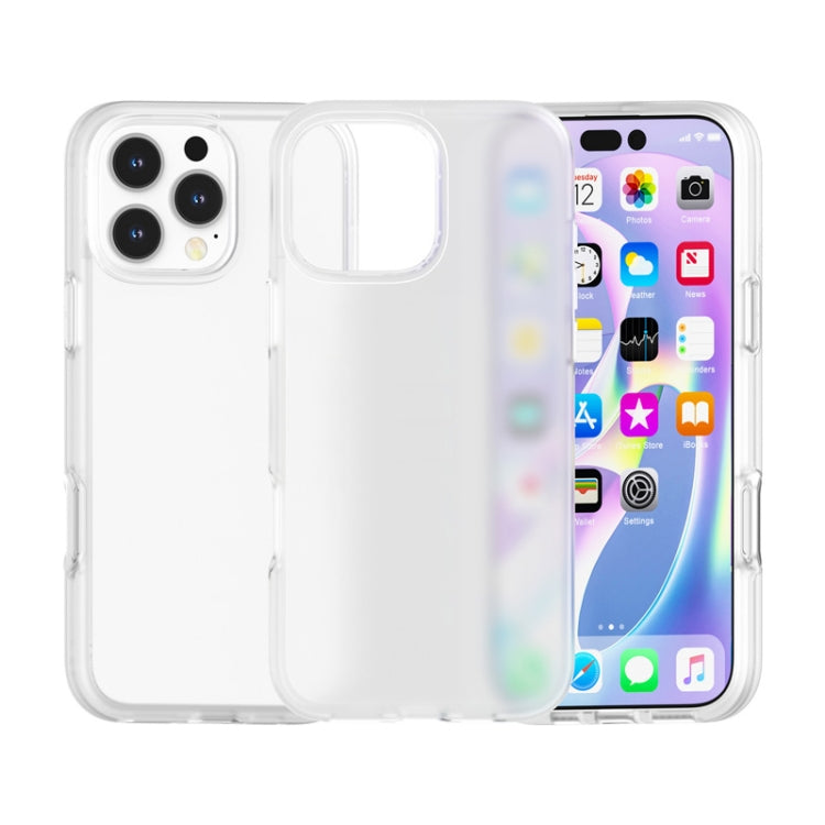For iPhone 16 Pro Max Rubber Oil Surface Solid Color Phone Case(White) by buy2fix