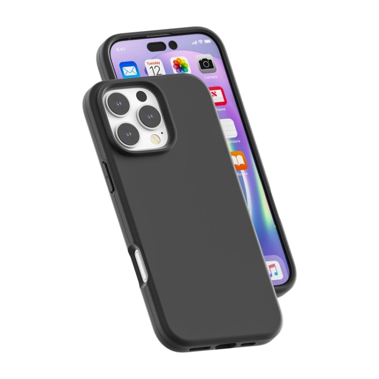 For iPhone 16 Pro Rubber Oil Surface Solid Color Phone Case(Black) by buy2fix