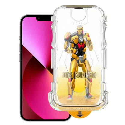 For iPhone 14 / 13 / 13 Pro Easy Install Dust-proof Armor Tempered Glass Film by buy2fix