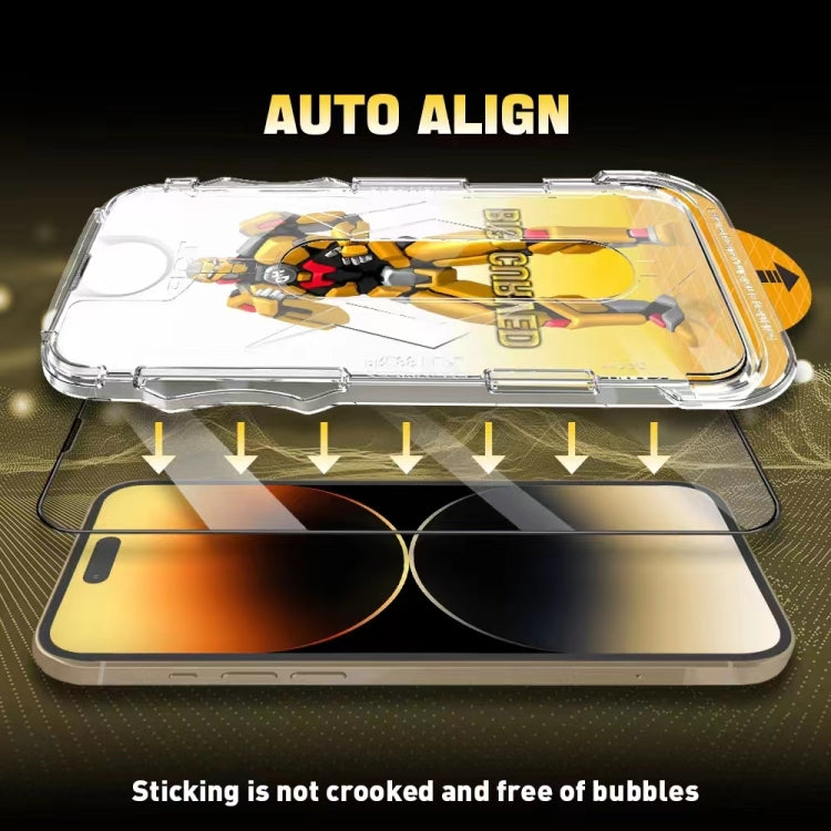 For iPhone 14 / 13 / 13 Pro Easy Install Dust-proof Armor Tempered Glass Film by buy2fix