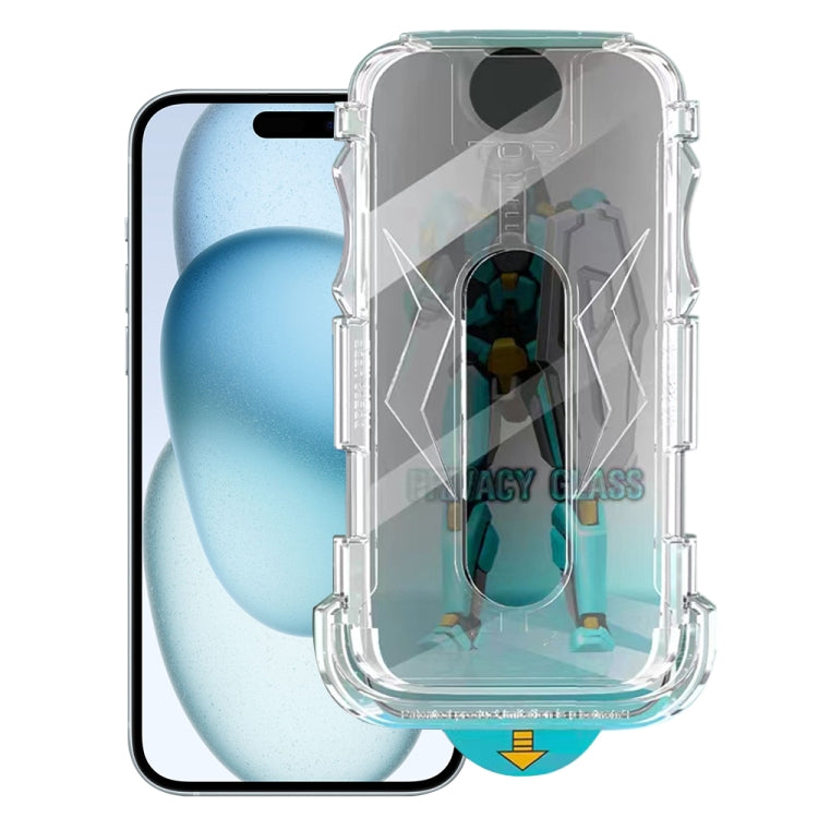 For iPhone 15 Pro Easy Install 28 Degree Privacy Armor Tempered Glass Film - iPhone 15 Pro Tempered Glass by buy2fix | Online Shopping UK | buy2fix