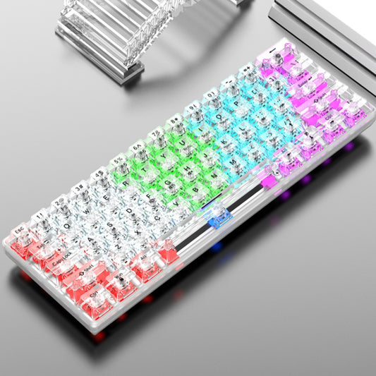 XUNFOX K30 Transparent 61-Keys Blacklit Wired Mechanical Keyboard, Cable Length: 1.5m(White) by buy2fix