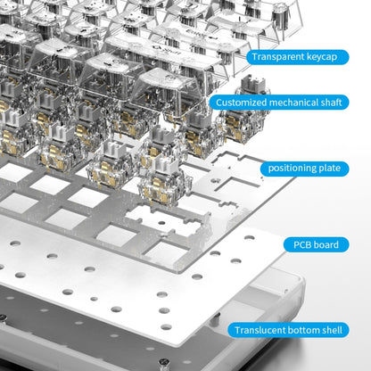 XUNFOX K30 Transparent 61-Keys Blacklit Wired Mechanical Keyboard, Cable Length: 1.5m(Black) by buy2fix