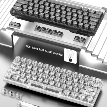 XUNFOX K30 Transparent 61-Keys Blacklit Wired Mechanical Keyboard, Cable Length: 1.5m(Black) by buy2fix