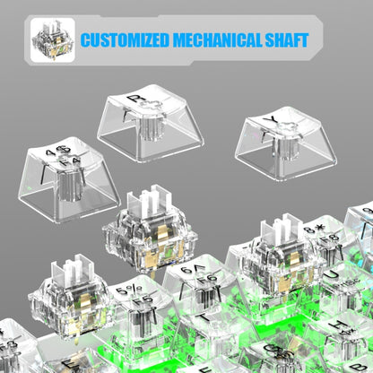 XUNFOX K30 Transparent 61-Keys Blacklit Wired Mechanical Keyboard, Cable Length: 1.5m(Black) by buy2fix