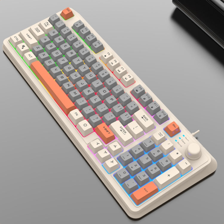 XUNFOX K82 Three-colors 94-Keys Blacklit USB Wired Gaming Keyboard, Cable Length: 1.5m(Bee) by buy2fix