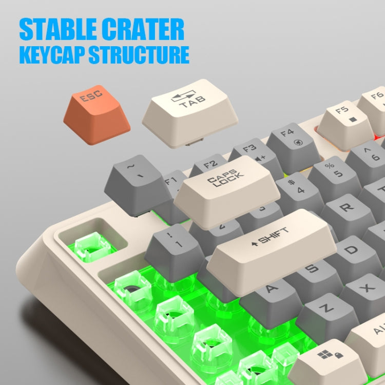 XUNFOX K82 Three-colors 94-Keys Blacklit USB Wired Gaming Keyboard, Cable Length: 1.5m(Bee) by buy2fix