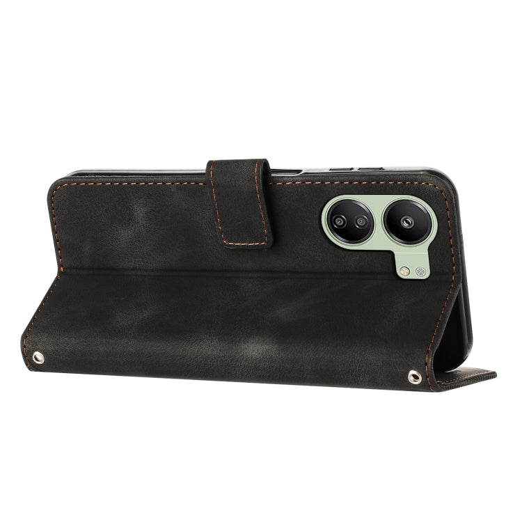 For Xiaomi Redmi 13C Dream Triangle Leather Phone Case with Lanyard(Black) by buy2fix