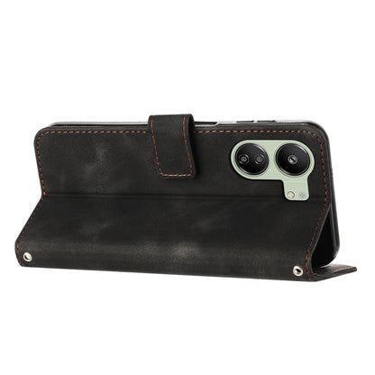 For Xiaomi Redmi 13C Dream Triangle Leather Phone Case with Lanyard(Black) by buy2fix