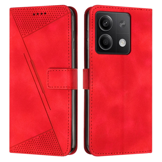 For Xiaomi Redmi Note 13 Dream Triangle Leather Phone Case with Lanyard(Red) - Xiaomi Cases by buy2fix | Online Shopping UK | buy2fix