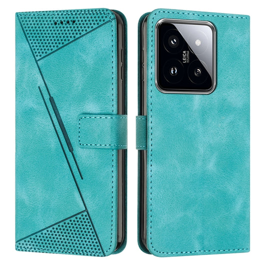 For Xiaomi 14 Dream Triangle Leather Phone Case with Lanyard(Green) - Xiaomi Cases by buy2fix | Online Shopping UK | buy2fix