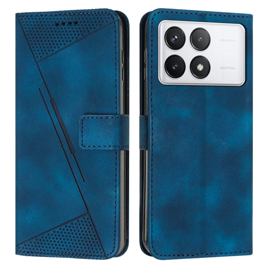 For Xiaomi Redmi K70E Dream Triangle Leather Phone Case with Lanyard(Blue) - Xiaomi Cases by buy2fix | Online Shopping UK | buy2fix