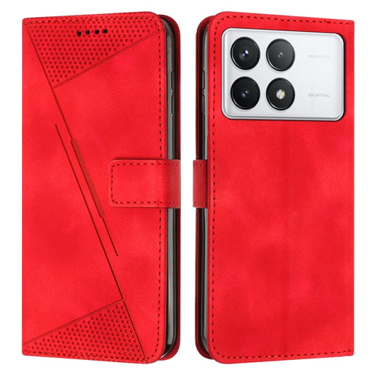 For Xiaomi Redmi K70 / K70 Pro Dream Triangle Leather Phone Case with Lanyard(Red) - Xiaomi Cases by buy2fix | Online Shopping UK | buy2fix