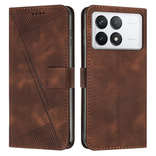 For Xiaomi Redmi K70 / K70 Pro Dream Triangle Leather Phone Case with Lanyard(Brown) - Xiaomi Cases by buy2fix | Online Shopping UK | buy2fix