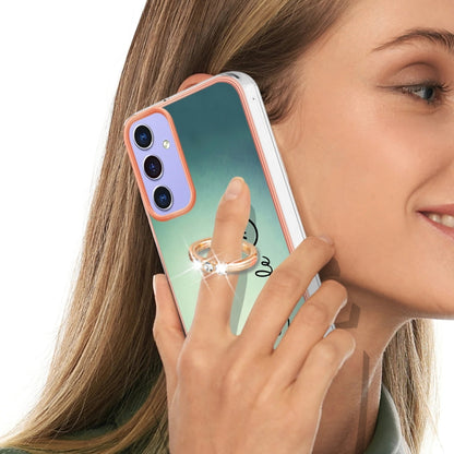 For Samsung Galaxy A15 5G Electroplating Dual-side IMD Phone Case with Ring Holder(Smile) by buy2fix