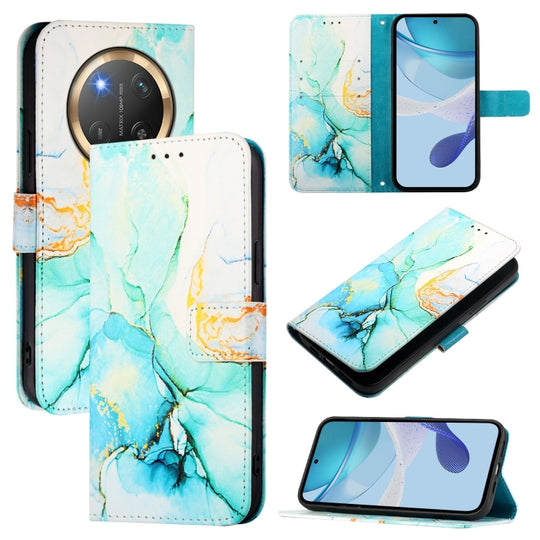 For Honor X9c 5G PT003 Marble Pattern Flip Leather Phone Case(Green)