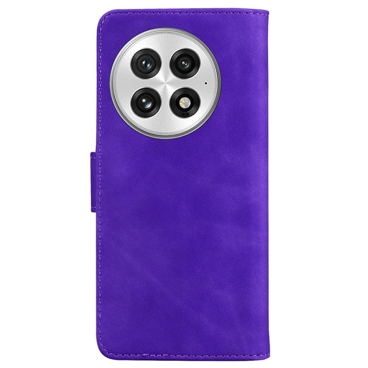 For OnePlus 13 Skin Feel Pure Color Flip Leather Phone Case(Purple) - OnePlus Cases by buy2fix | Online Shopping UK | buy2fix