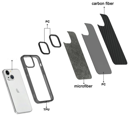For iPhone 15 Armor Carbon Fiber TPU + PC Phone Case(Black) - iPhone 15 Cases by buy2fix | Online Shopping UK | buy2fix