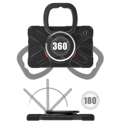 For Samsung Galaxy Tab A9 Silicone Hybrid PC Tablet Case with Holder & Shoulder Strap(Black) - Galaxy Tab A9 by buy2fix | Online Shopping UK | buy2fix