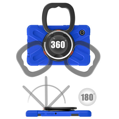 For Samsung Galaxy Tab A9 Silicone Hybrid PC Tablet Case with Holder & Shoulder Strap(Blue) - Galaxy Tab A9 by buy2fix | Online Shopping UK | buy2fix