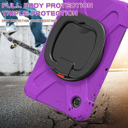 For Samsung Galaxy Tab A9 Silicone Hybrid PC Tablet Case with Holder & Shoulder Strap(Purple) - Galaxy Tab A9 by buy2fix | Online Shopping UK | buy2fix