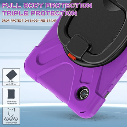 For Samsung Galaxy Tab A9 Silicone Hybrid PC Tablet Case with Holder & Shoulder Strap(Purple) - Galaxy Tab A9 by buy2fix | Online Shopping UK | buy2fix