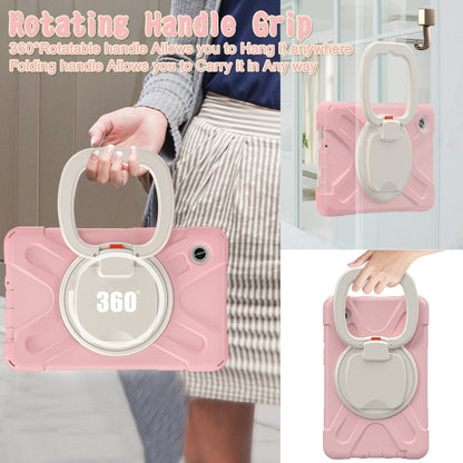 For Samsung Galaxy Tab A9 Silicone Hybrid PC Tablet Case with Holder & Shoulder Strap(Pink) - Galaxy Tab A9 by buy2fix | Online Shopping UK | buy2fix