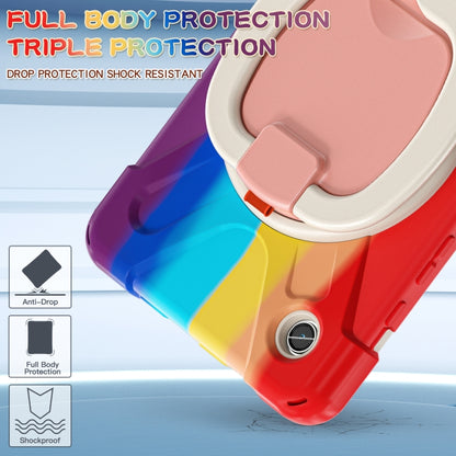 For Samsung Galaxy Tab A9 Silicone Hybrid PC Tablet Case with Holder & Shoulder Strap(Colorful Red) - Galaxy Tab A9 by buy2fix | Online Shopping UK | buy2fix